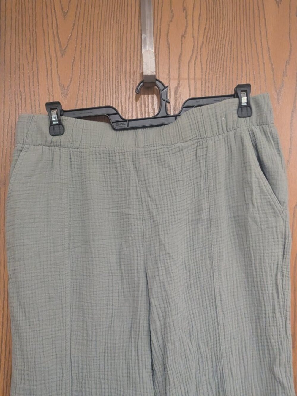 Coastal Comfort Lightweight Airy Loose Woven Seafoam Green Pants-Women's L - Picture 5 of 7